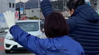 2026年1月23日　ヤマダ電機交差点付近でごあいさつ。